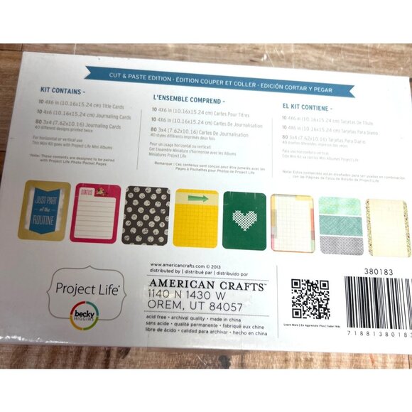 Project Life Becky Higgins Cut & Paste Edition Mini Kit 9 Cards Scrapbooking - Picture 4 of 6